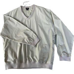 Izod Jacket Mens Large Pale Green Windshirt Light Golf Pullover Size L Logos